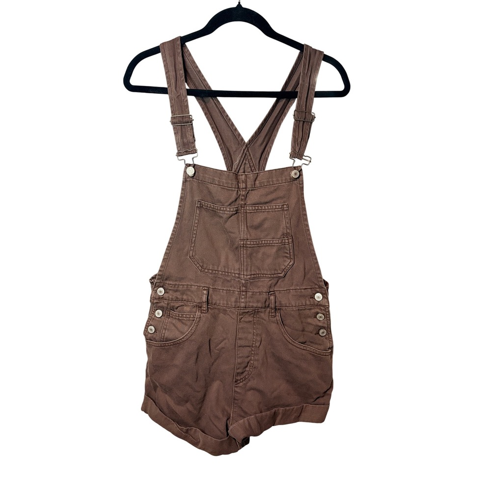 We The Free Free People Brown Cotton Denim Shortalls Overalls Small